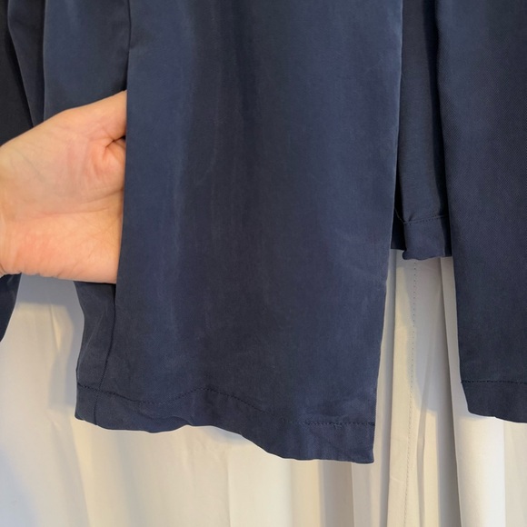 Joan Vass Open Front Navy Drape Blazer Lyocell Women’s XL - Picture 5 of 7